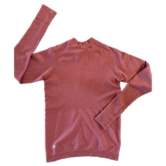 Thermal Training Long Sleeve Top Maroon Wool Blend Seamless Compression L - Picture 3 of 9